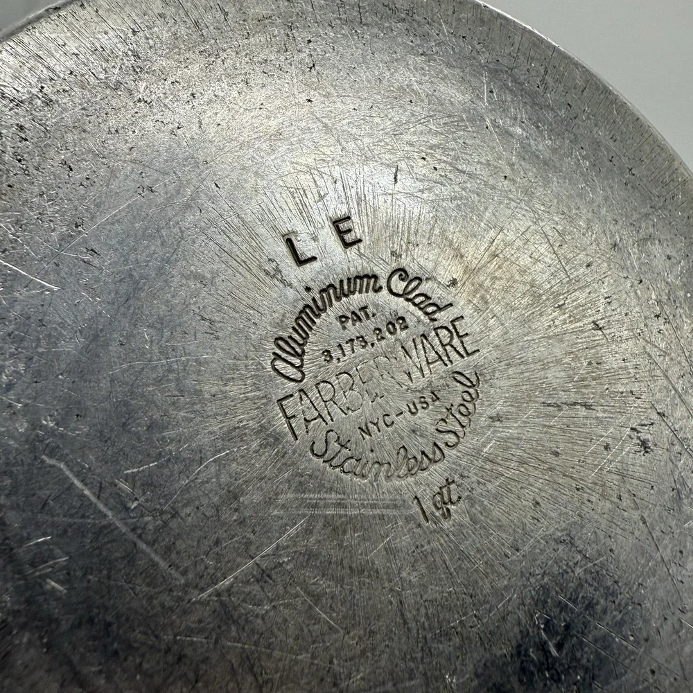 VTG Farberware‎ 1 QT Sauce Pan Aluminum Clad Stainless Steel No Lid Made In USA